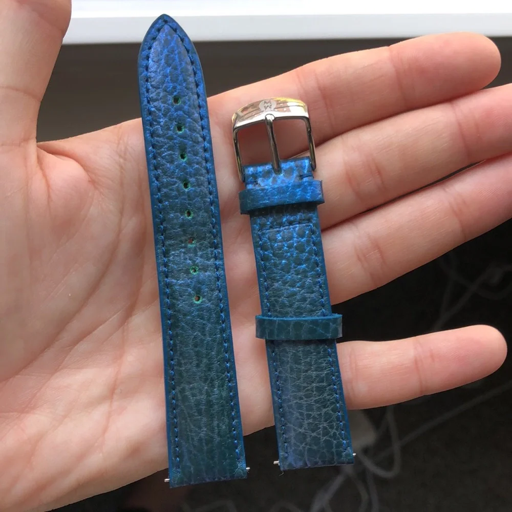MICHELE DIAMOND 2 TONE WATCH + FREE BLUE REPLACEABLE BAND - Picture 10 of 12